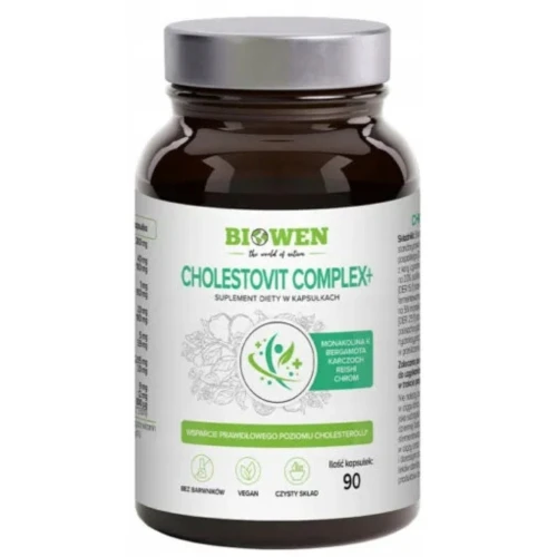 Biowen Cholestovit Complex+, 90 kapsułek - Zawiera karczoch, czosnek, czerwony ryż i chrom