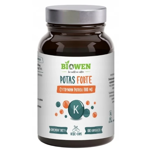 Biowen Potas Forte, 100 kapsułek - Łatwo przyswajalny cytrynian potasu