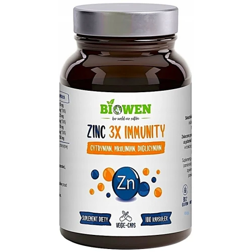 Biowen Zinc 3X Immunity, 100 kapsułek - 3 formy cynku w 1 kapsułce