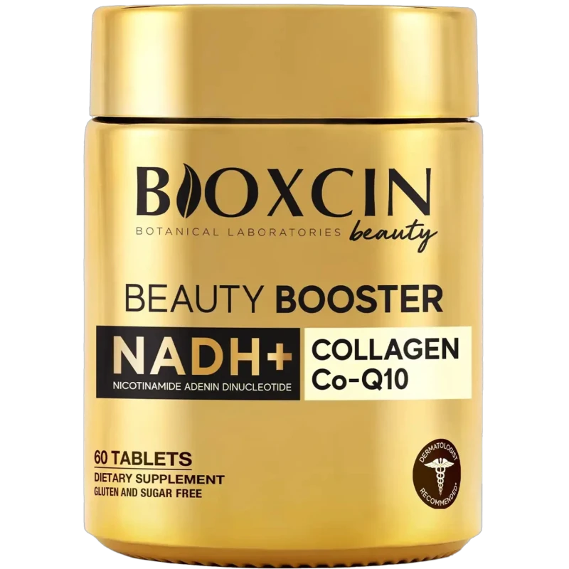 Bioxcin Beauty Booster z biotyną, 60 tabletek - Nutrikosmetyk z resweratrolem i cynkiem na skórę, włosy i paznokcie