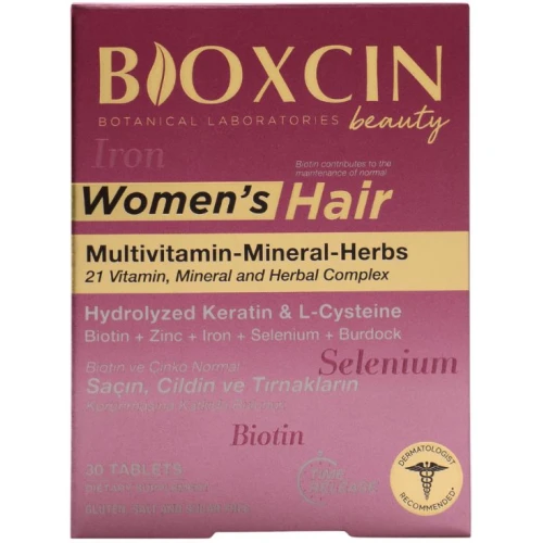 Bioxcin Beauty Na wzmocnienie włosów dla kobiet, 30 tabletek - Dla promiennej skóry i zadbanych paznokci