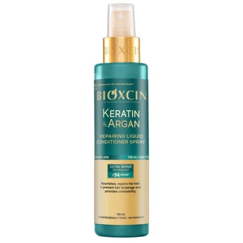Bioxcin Keratin & Argan Regenerująca odżywka do włosów w sprayu, 150 ml - Intensywna regeneracja i ochrona włosów