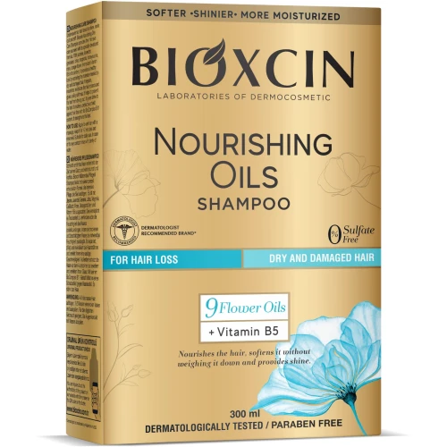 Bioxcin Szampon do włosów zniszczonych z olejkami odżywczymi, 300 ml - Regeneruje i nawilża