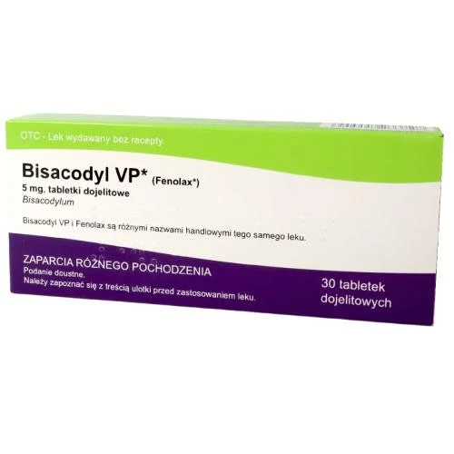 Bisacodyl VP 5 mg, 30 tabletek DELFARMA - Lek na zaparcia