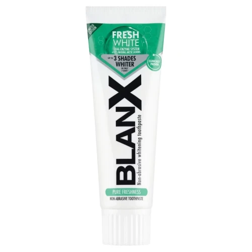 BlanX Fresh White Pasta do zębów, 75 ml - Wybielająca pasta z porostami arktycznymi i enzymami dla świeżego oddechu