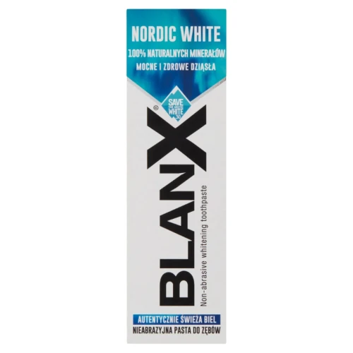 BlanX Nordic White Pasta do zębów, 75 ml - Wybielająca pasta z nordyckimi minerałami i porostami arktycznymi