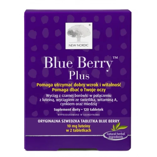 Blue Berry Plus, 120 tabletek - Witamina A i cynk – dla oczu i ochrony przed stresem oksydacyjnym