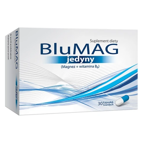 BluMAG Jedyny, 30 kapsułek - Suplement diety z magnezem i witaminą B6