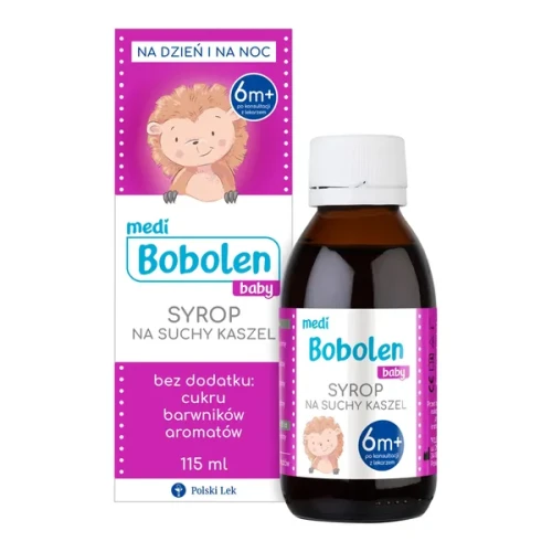 Bobolen Baby Syrop na suchy kaszel, 115 ml - Do stosowania po 6. miesiącu życia 