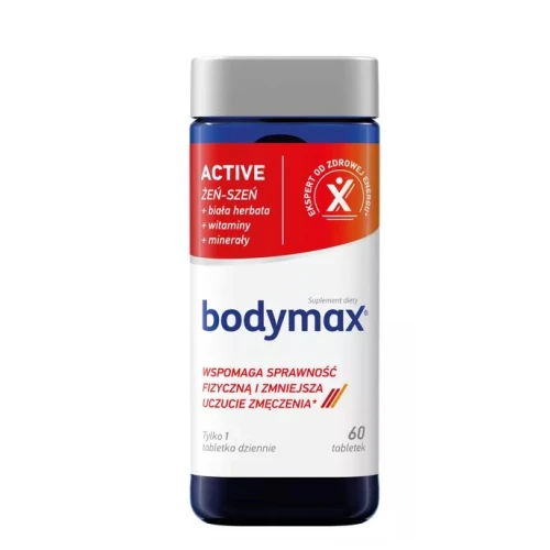 Bodymax Active, 60 tabletek - Formuła z żeń-szeniem, magnezem i witaminami dla osób aktywnych