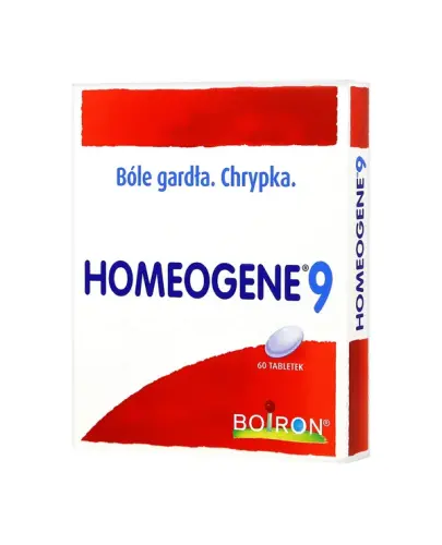 Boiron Homeogene 9, 60 tabletek do ssania - Na chrypkę i ból gardła dla dorosłych, młodzieży i dzieci od 6. roku życia