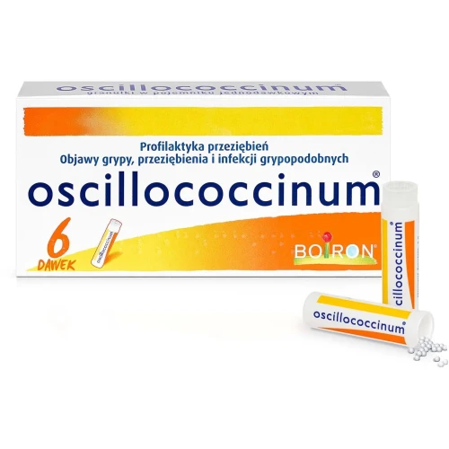Boiron Oscillococcinum granulki, 6 dawek - Granulki homeopatyczne  na objawy przeziębienia i grypy