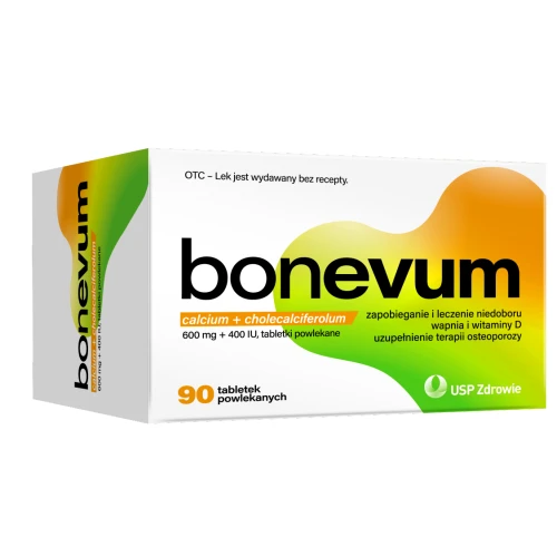 Bonevum, 90 tabletek - Do stosowania jako uzupełnienie leczenia osteoporozy