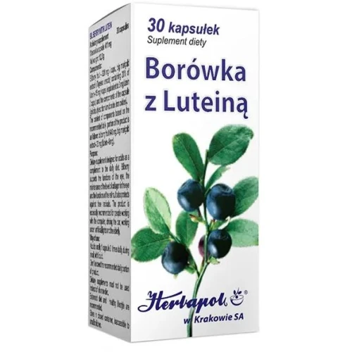 Borówka z luteiną, 30 kapsułek - Borówka czernica wspomaga funkcje oka