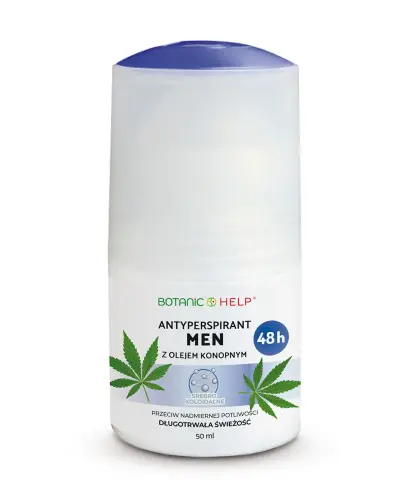 Botanic Help Antyperspirant Men z olejem konopnym, 50 ml - Chroni przed podrażnieniami i nadmiernym poceniem