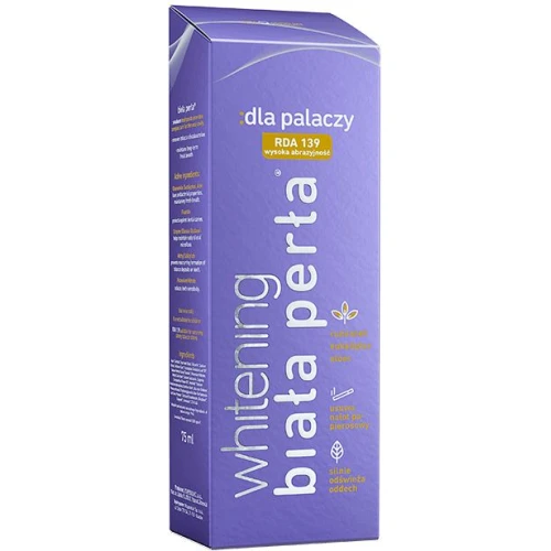 Biała Perła dla palaczy, wybielająca pasta do zębów, 75 ml - Pomaga usuwać plamy spowodowane tytoniem