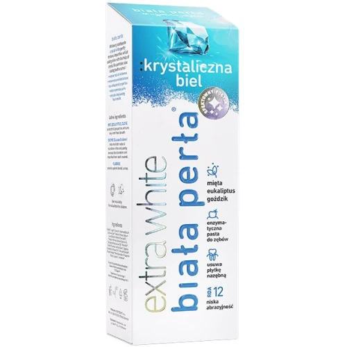 Biała Perła Krystaliczna Biel, wybielająca pasta do zębów, 75 ml - Łagodnie usuwa zanieczyszczenia i nadaje połysk