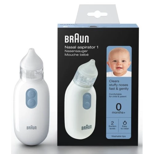 Braun BNA 100 Aspirator do nosa dla niemowląt od 0 m+, 1 sztuka - Pomaga delikatne usuwać katar