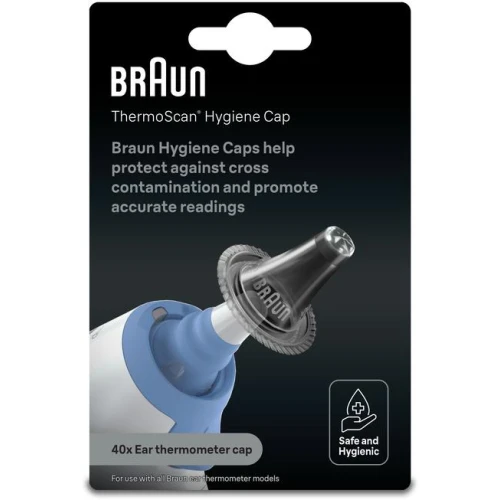 Braun LF40 kapturki do termometrów dousznych ThermoScan, 40 sztuk - Jednorazowe, zapewniają higieniczny i precyzyjny pomiar temperatury