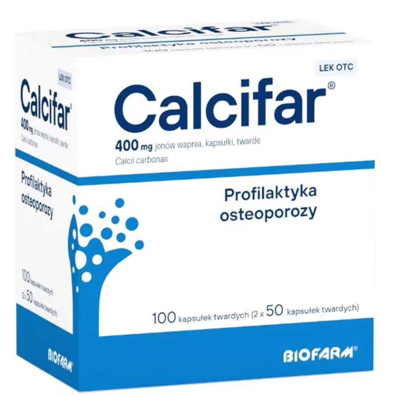 Calcifar 400 mg, 100 kapsułek - Wysoka dawka wapnia na mocne kości