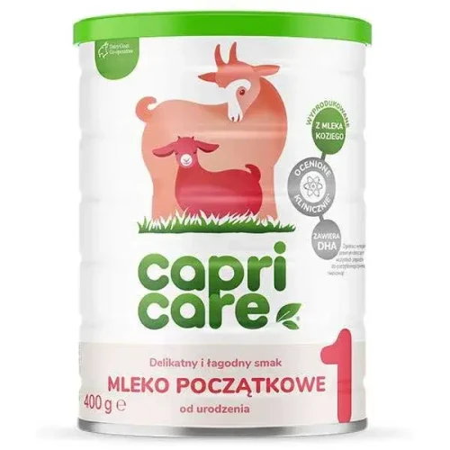 Capricare 1, mleko początkowe, 400 g - Mleko oparte na pełnym mleku kozim, dostarcza składników odżywczych, uzupełnia dietę dzieci do 6. miesiąca życia