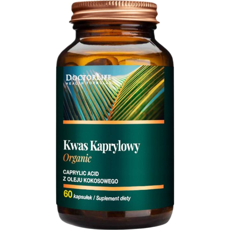 Doctor Life Kwas kaprylowy Organic, 60 kapsułek - Naturalne wsparcie fizjologicznej flory jelitowej i układu pokarmowego