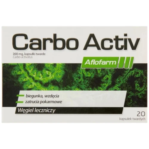 Carbo Activ 200 mg, 20 kapsułek - Węgiel aktywny o silnych właściwościach adsorbujących