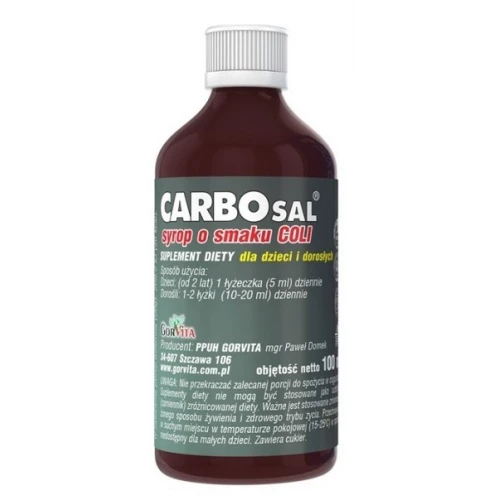 Carbosal Syrop o smaku coli, 100 ml - Z węglem aktywnym, borówką i witaminą C