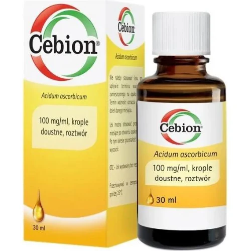 Cebion 100 mg/ml krople doustne, 30 ml - Odpowiedni dla dzieci i osób mających trudności z połykaniem tabletek