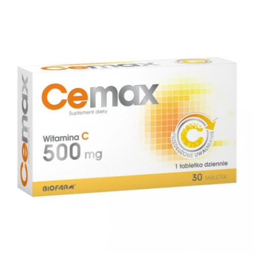 Cemax 500 mg, 30 tabletek -  500 mg witaminy C o przedłużonym uwalnianiu