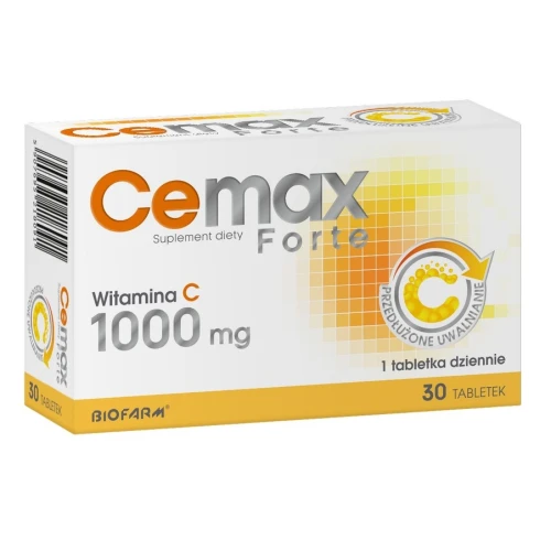 Cemax Forte 1000 mg, 30 tabletek - 1000 mg witaminy C o przedłużonym uwalnianiu