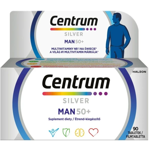 Centrum Silver Man 50+, 90 tabletek - Zestaw witamin i minerałów dla mężczyzn powyżej 50. roku życia