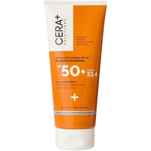 Cera+ Solutions Emulsja ochronna SPF 50+, 200 ml - Z ekstraktem ze śliwki kakadu, witaminą E i pantenolem