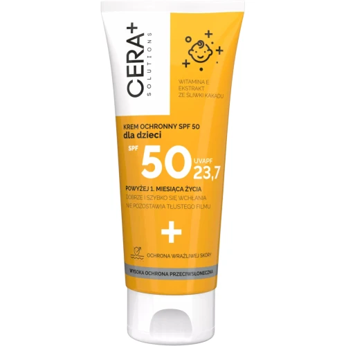 Cera+ Solutions Krem ochronny SPF 50 dla dzieci, 50 ml - Do skóry wrażliwej, atopowej i skłonnej do alergii słonecznych