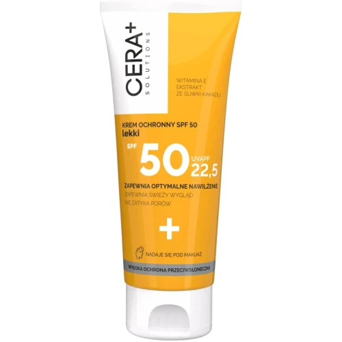 Cera+ Solutions Lekki krem ochronny SPF 50, 50 ml - Wysoka ochrona UVA/UVB, nawilżenie i ochrona przed fotostarzeniem