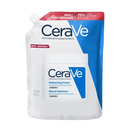 CeraVe Nawilżający balsam do twarzy i ciała refill, 454 g - Niekomedogenny, bez substancji zapachowych