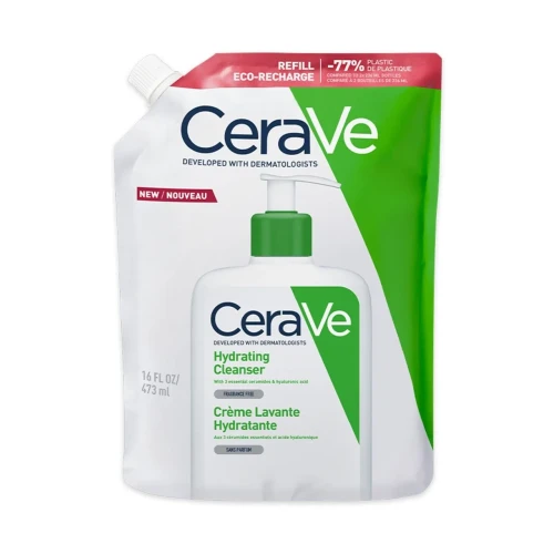 CeraVe Nawilżająca emulsja do mycia twarzy refill, 473 ml - Zawiera ceramidy + kwas hialuronowy