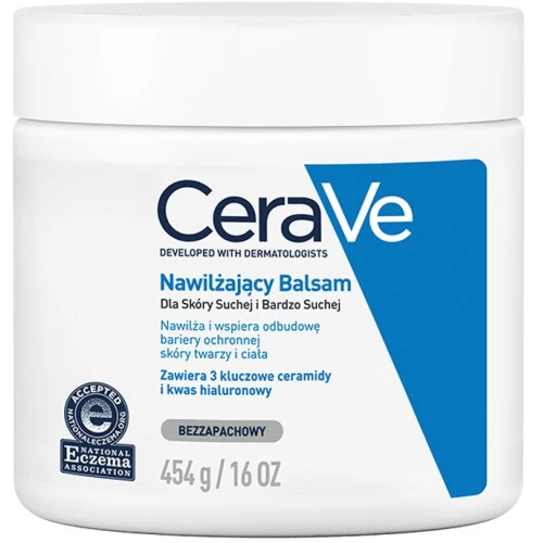 CeraVe Nawilżający balsam do twarzy i ciała, 454 g - Z ceramidami i kwasem hialuronowym