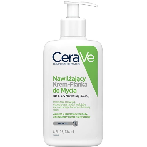 CeraVe Nawilżający Krem-pianka do mycia, 236 ml - Oczyszczenie, nawilżenie i odbudowa skóry