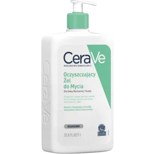 CeraVe Oczyszczający żel do mycia, 1000 ml - Codzienna pielęgnacja i nawilżenie skóry