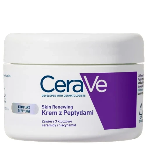 CeraVe Skin Renewing Ujędrniający krem z peptydami, 48 g - Intensywne nawilżenie i poprawa bariery ochronnej skóry