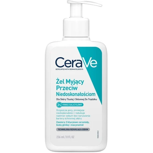 CeraVe Żel myjący przeciw niedoskonałościom, 236 ml - Oczyszczanie i redukcja niedoskonałości