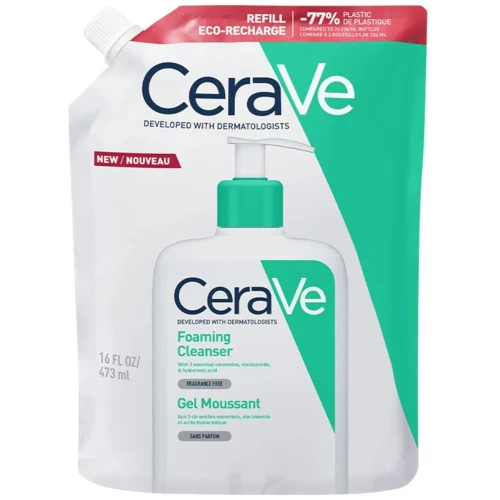 CeraVe Żel do mycia twarzy i ciała refill, 473 ml - Oczyszczanie i kontrola sebum