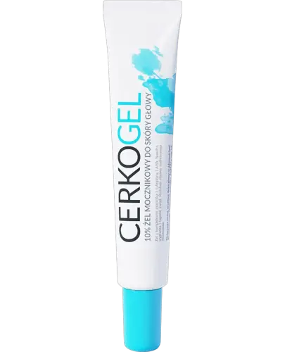 Cerkogel, Żel mocznikowy 10% z AHA, 50 g - Żel złuszczający zrogowaciały naskórek do pielęgnacji skóry głowy