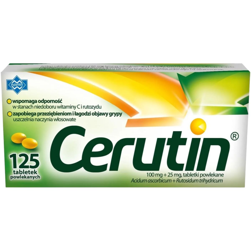 Cerutin 100 mg + 25 mg, 125 tabletek powlekanych - Wspomaganie odporności organizmu