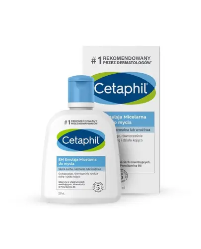 Cetaphil EM Emulsja Micelarna do mycia, 250 ml - Do mycia skóry suchej, wrażliwej,  przed i po zabiegach dermatologicznych
