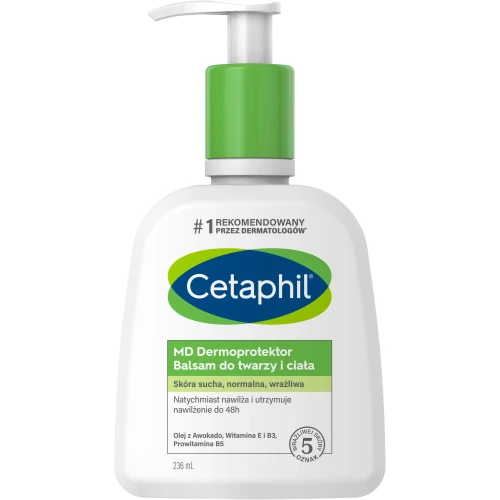 Cetaphil MD Dermaprotector, balsam do twarzy i ciała, 236 ml - Lekki, łagodzący podrażnienia balsam nawilżający