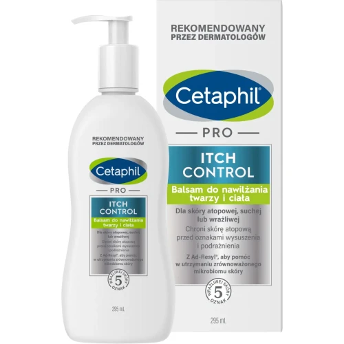 Cetaphil Pro Itch Control, balsam do nawilżania twarzy i ciała, 295 ml - Do skóry atopowej, suchej i wrażliwej