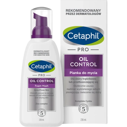 Cetaphil Pro Oil Control, pianka do mycia, 236 ml - Do skóry tłustej, trądzikowej i wrażliwej