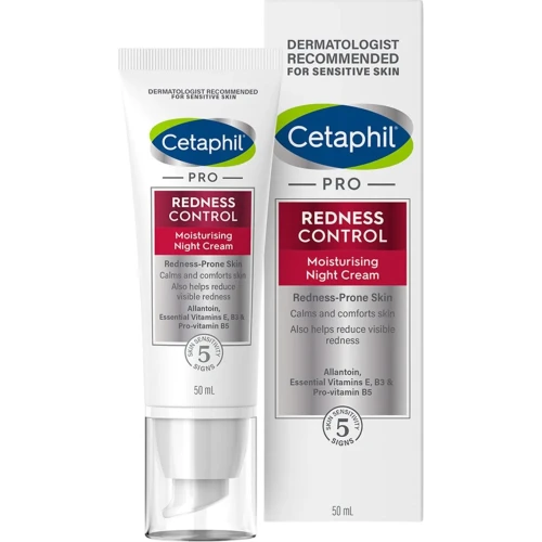 Cetaphil Pro Redness Control, krem na noc, 50 ml - Nawilża, do cery ze skłonnością do trądziku różowatego